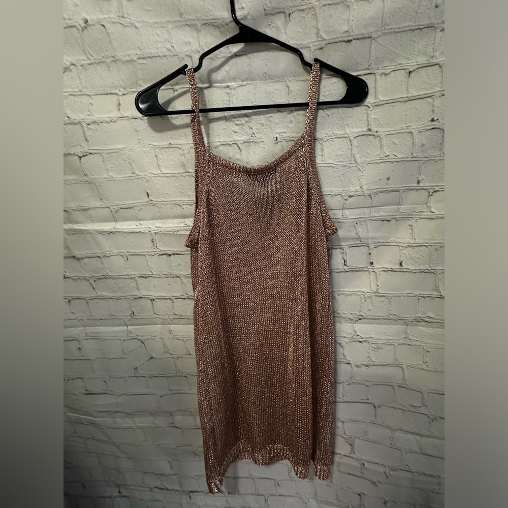 Metallic Square Neck Cami Dress NWT